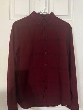 Express Men's Long-Sleeve Button-Down Shirt - Burgundy